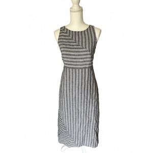 J Jill Women's Sleeveless Striped Midi Dress